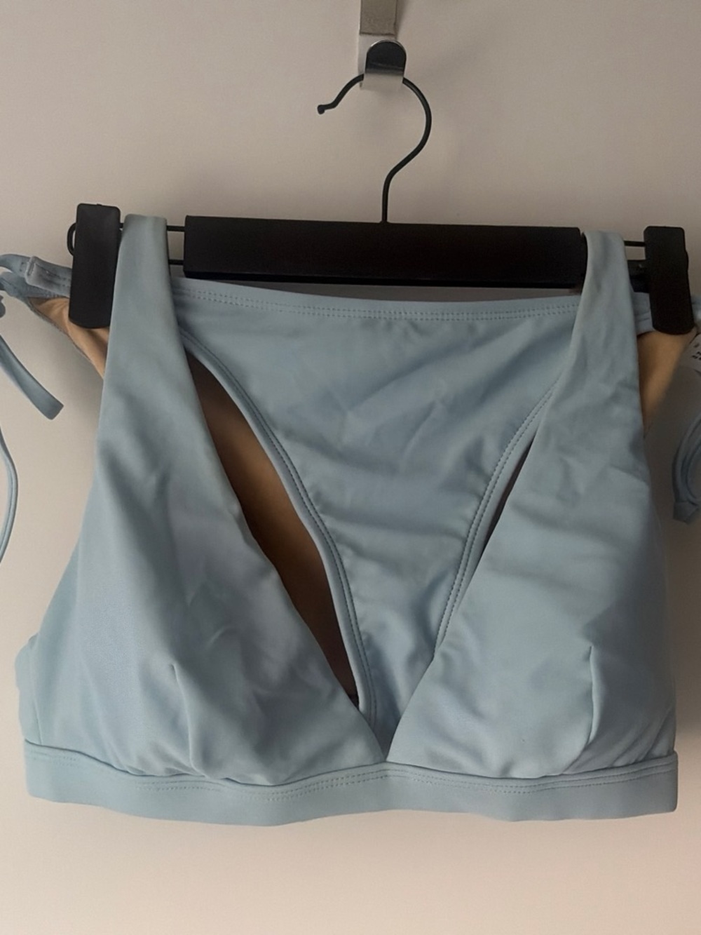 Old Navy Light Blue V-Plunge Bikini Top with Tie Sides